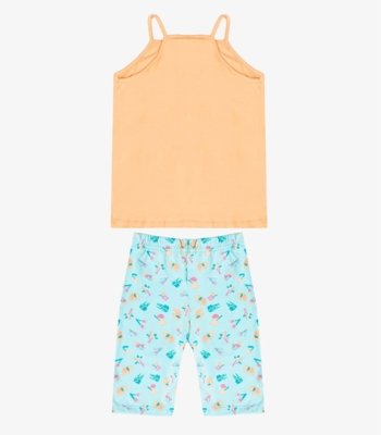 Conjunto Infantil Blusa de Alça e Ciclista Select Laranja