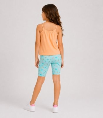 Conjunto Infantil Blusa de Alça e Ciclista Select Laranja