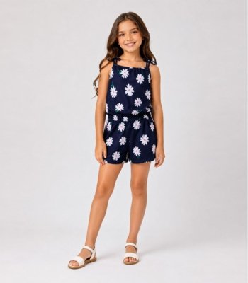 Conjunto Infantil Blusa de Alça e Short Select Azul