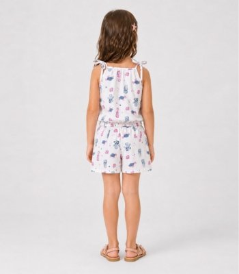 Conjunto Infantil Blusa de Alça e Short Select Bege