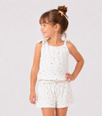 Conjunto Infantil Blusa de Alça e Short Select Branco