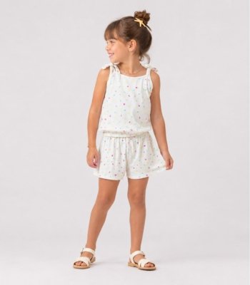 Conjunto Infantil Blusa de Alça e Short Select Branco