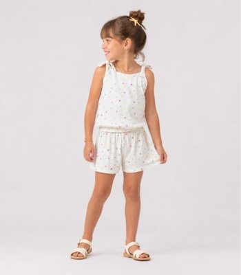 Conjunto Infantil Blusa de Alça e Short Select Branco
