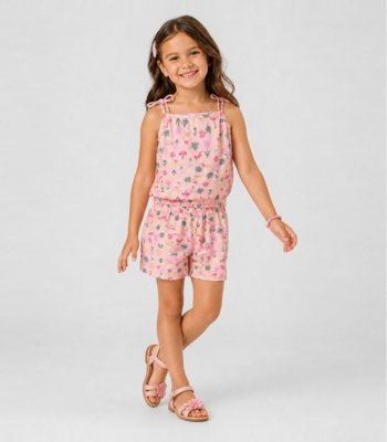 Conjunto Infantil Blusa de Alça e Short Select Rosa