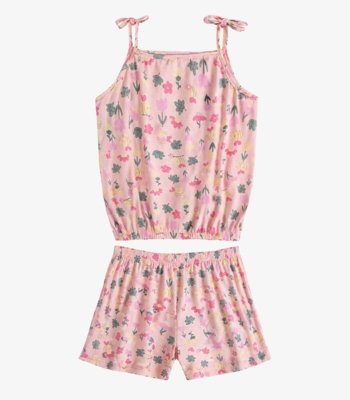 Conjunto Infantil Blusa de Alça e Short Select Rosa