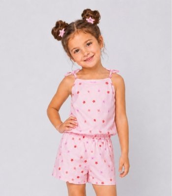 Conjunto Infantil Blusa de Alça e Short Select Rosa