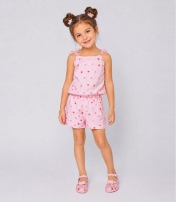 Conjunto Infantil Blusa de Alça e Short Select Rosa