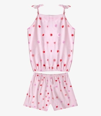 Conjunto Infantil Blusa de Alça e Short Select Rosa