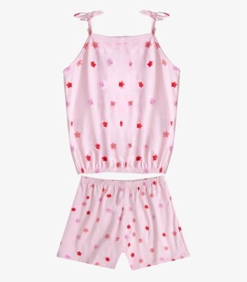 Conjunto Infantil Blusa de Alça e Short Select Rosa