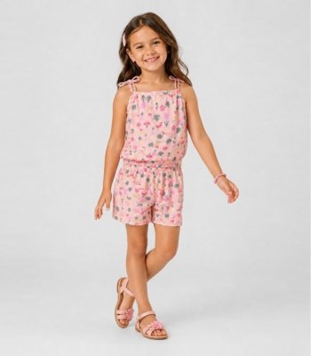 Conjunto Infantil Blusa de Alça e Short Select Rosa