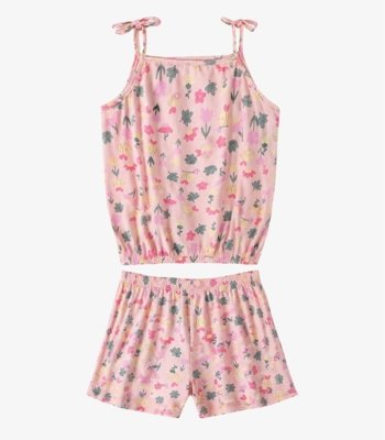 Conjunto Infantil Blusa de Alça e Short Select Rosa