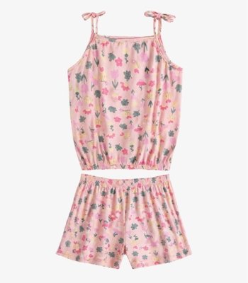 Conjunto Infantil Blusa de Alça e Short Select Rosa