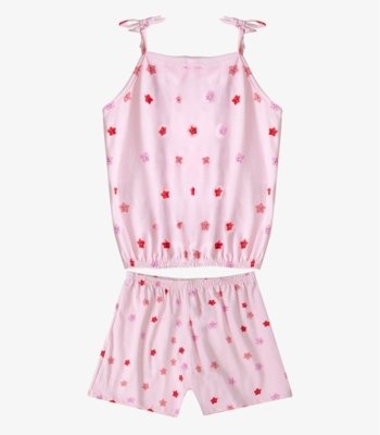 Conjunto Infantil Blusa de Alça e Short Select Rosa