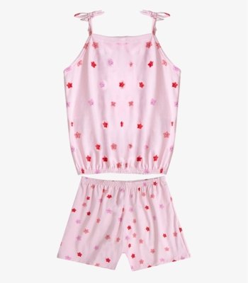 Conjunto Infantil Blusa de Alça e Short Select Rosa