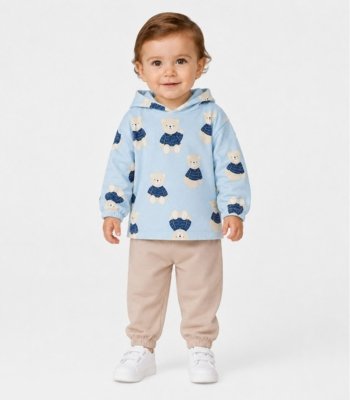 Conjunto Infantil Blusão Com Capuz E Calça Select Azul