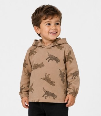 Conjunto Infantil Blusão Com Capuz E Calça Select Bege