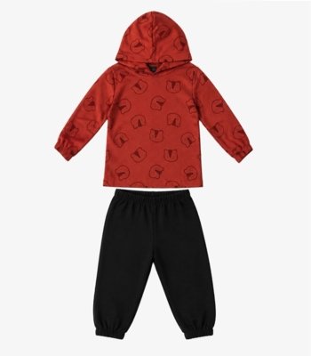 Conjunto Infantil Blusão Com Capuz E Calça Select Laranja