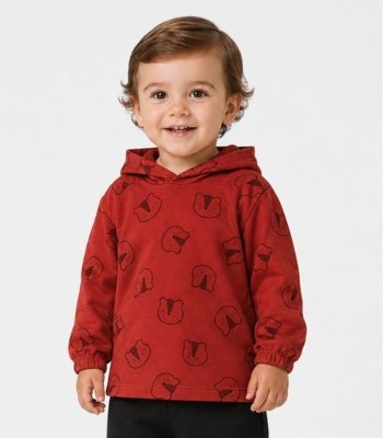 Conjunto Infantil Blusão Com Capuz E Calça Select Laranja