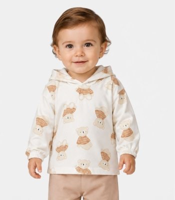 Conjunto Infantil Blusão Com Capuz E Calça Select Marrom