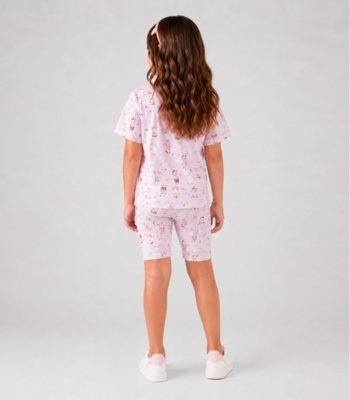 Conjunto Infantil Camisa Com Ciclista Select Rosa