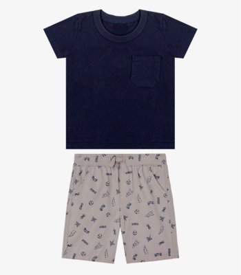 Conjunto Infantil Camiseta Com Bermuda Select Azul