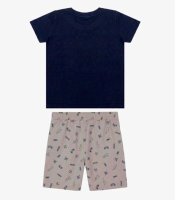 Conjunto Infantil Camiseta Com Bermuda Select Azul