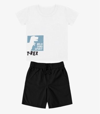Conjunto Infantil Camiseta Com Bermuda Select Bege