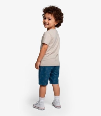 Conjunto Infantil Camiseta Com Bermuda Select Bege