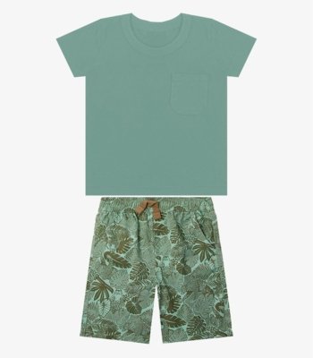 Conjunto Infantil Camiseta Com Bermuda Select Verde