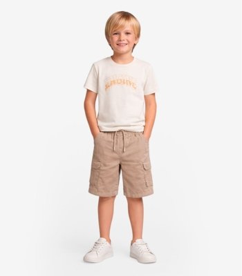 Conjunto Infantil Camiseta com Bermuda Select Bege