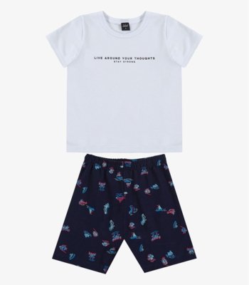 Conjunto Infantil Camiseta e Bermuda Select Azul