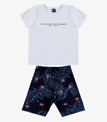 Conjunto Infantil Camiseta e Bermuda Select Azul