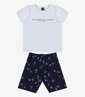Conjunto Infantil Camiseta e Bermuda Select Azul