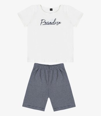 Conjunto Infantil Camiseta e Bermuda Select Bege