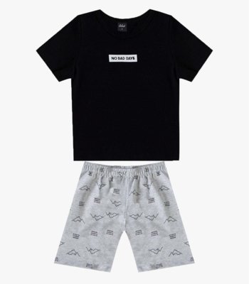 Conjunto Infantil Camiseta e Bermuda Select Cinza