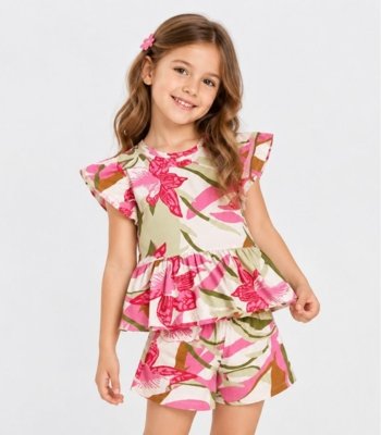 Conjunto Infantil Estampado Select Rosa