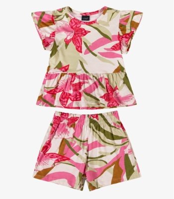 Conjunto Infantil Estampado Select Rosa