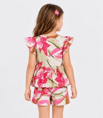 Conjunto Infantil Estampado Select Rosa