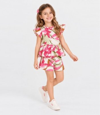 Conjunto Infantil Estampado Select Rosa
