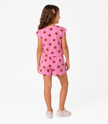 Conjunto Infantil Feminino Short E Blusa Select Rosa