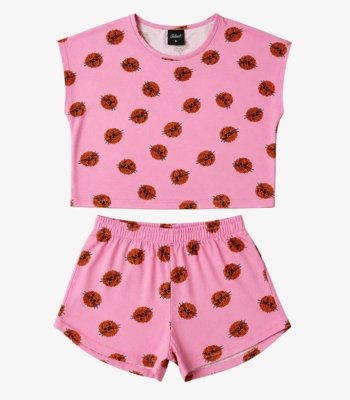 Conjunto Infantil Feminino Short E Blusa Select Rosa