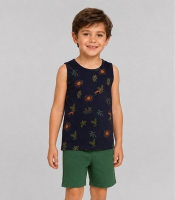 Conjunto Infantil Machão e Bermuda Select Azul