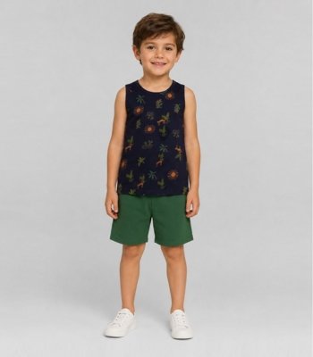 Conjunto Infantil Machão e Bermuda Select Azul
