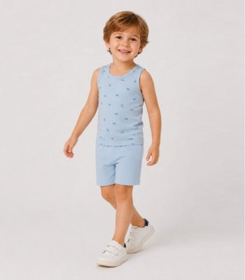 Conjunto Infantil Machão e Bermuda Select Azul