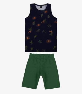Conjunto Infantil Machão e Bermuda Select Azul