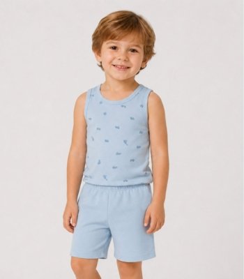 Conjunto Infantil Machão e Bermuda Select Azul