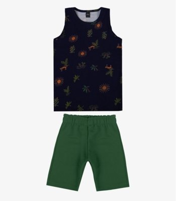 Conjunto Infantil Machão e Bermuda Select Azul