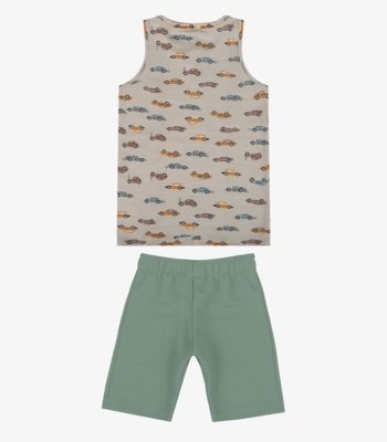 Conjunto Infantil Machão e Bermuda Select Bege
