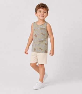 Conjunto Infantil Machão e Bermuda Select Verde
