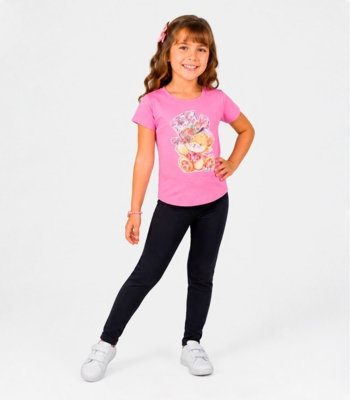 Conjunto Infantil Menina Blusa E Legging Select Rosa